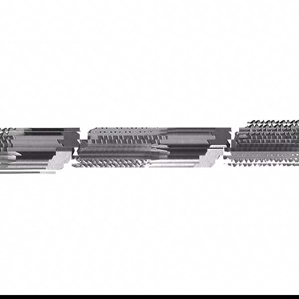 Straight Flute Tap: M6x1.00 Metric Coarse, 4 Flutes, Bottoming, Carbon Steel, Bright/Uncoated